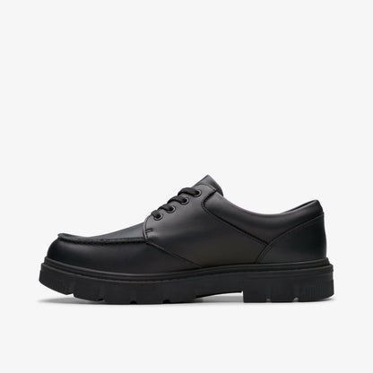 Clarks Lorcam Edge Youth Black Leather