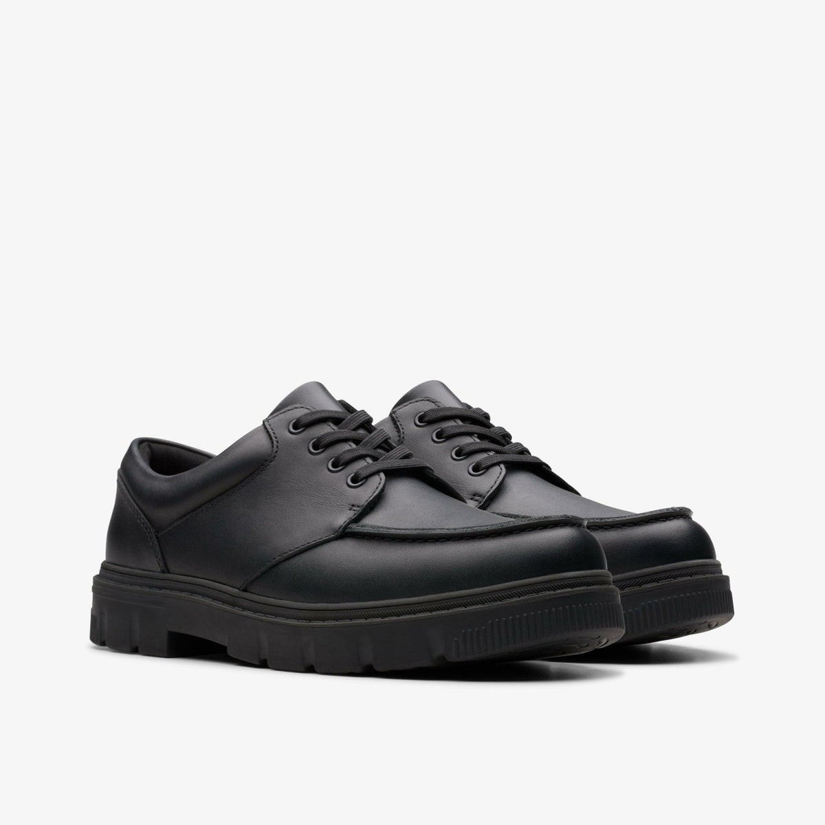 Clarks Lorcam Edge Youth Black Leather