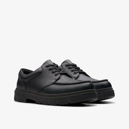 Clarks Lorcam Edge Youth Black Leather