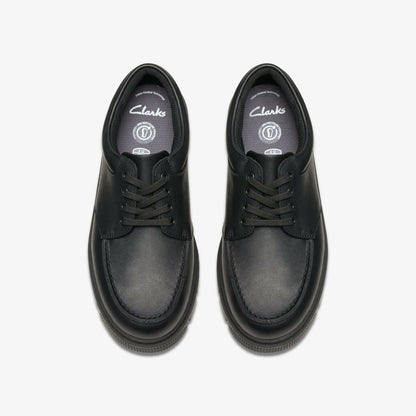 Clarks Lorcam Edge Youth Black Leather