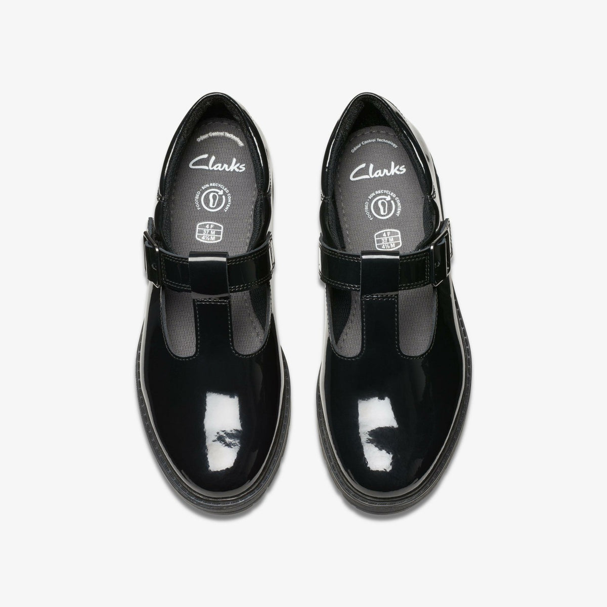 Clarks Loxham Bar Youth Black Patent
