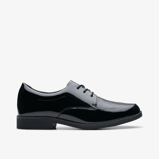 Clarks Aubrie Dress Youth Black Patent