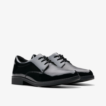 Clarks Aubrie Dress Youth Black Patent