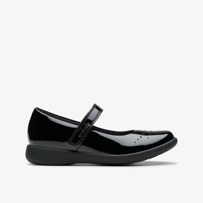 Clarks Etch Gem Kid Black Patent