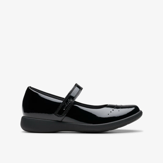 Clarks Etch Gem Kid Black Patent