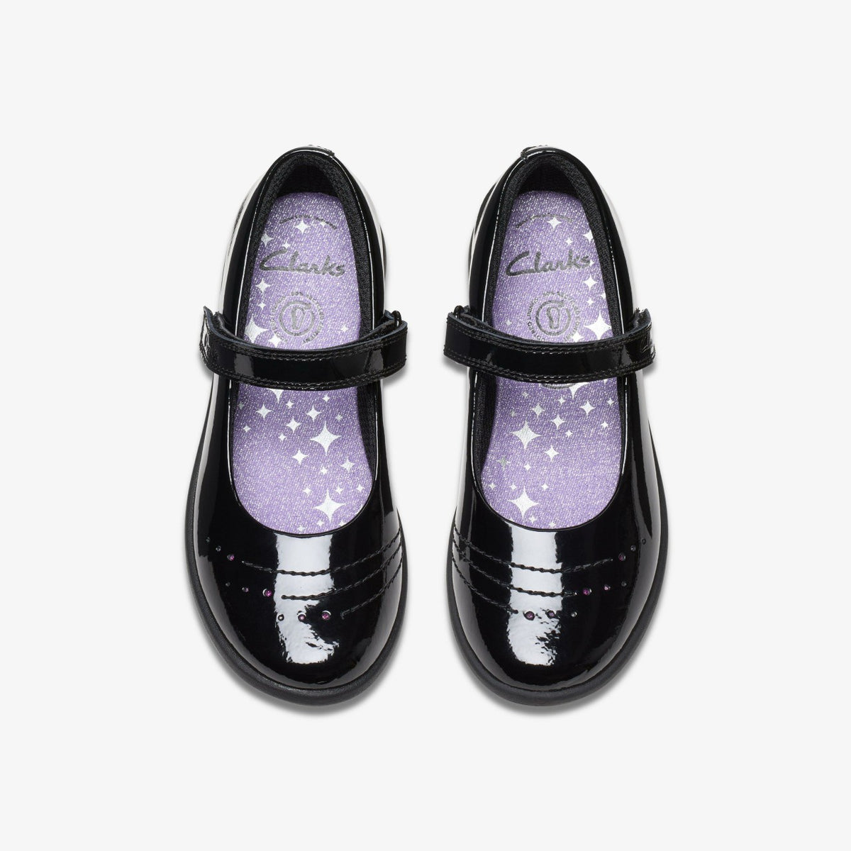 Clarks Etch Gem Kid Black Patent