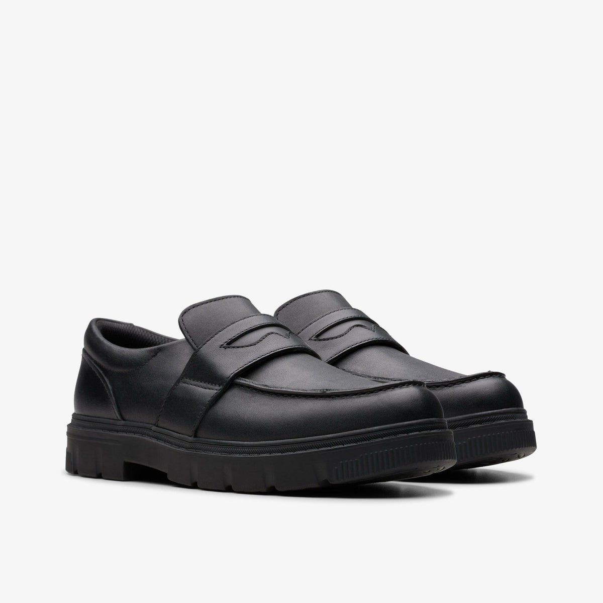 Clarks Lorcam Craft Youth Black Leather