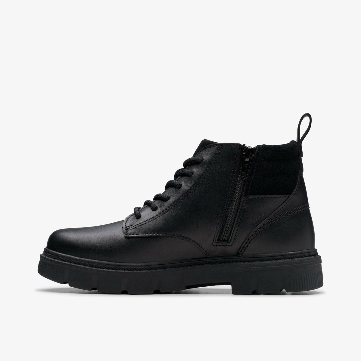 Clarks Lorcam Trail Youth Black Leather
