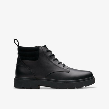Clarks Lorcam Trail Older Black Leather