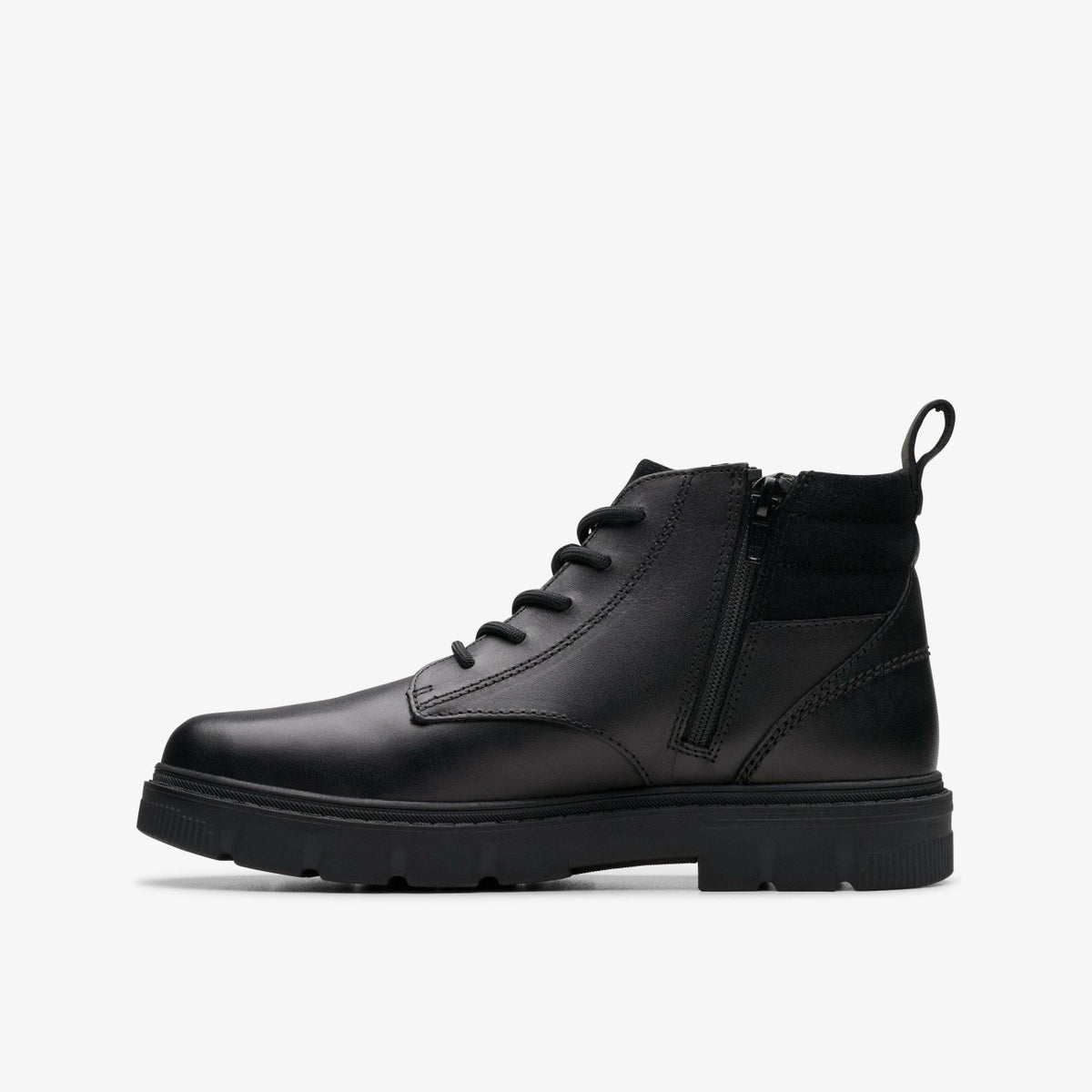 Clarks Lorcam Trail Older Black Leather