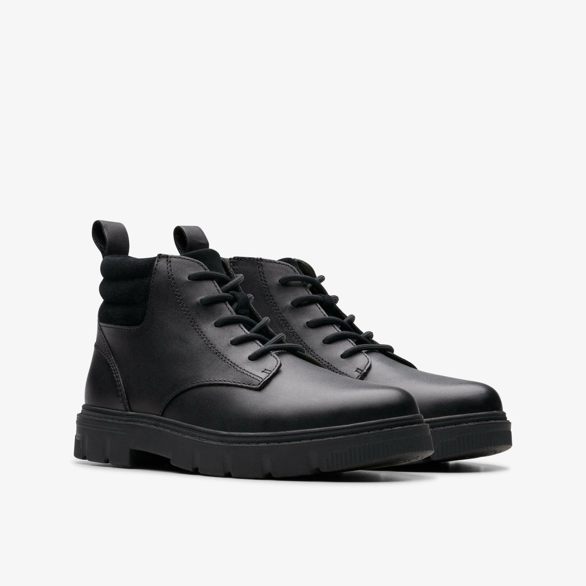 Clarks Lorcam Trail Older Black Leather