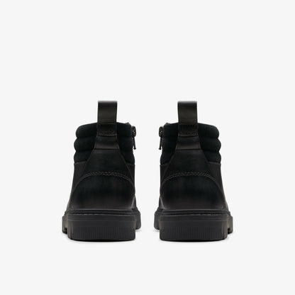 Clarks Lorcam Trail Older Black Leather