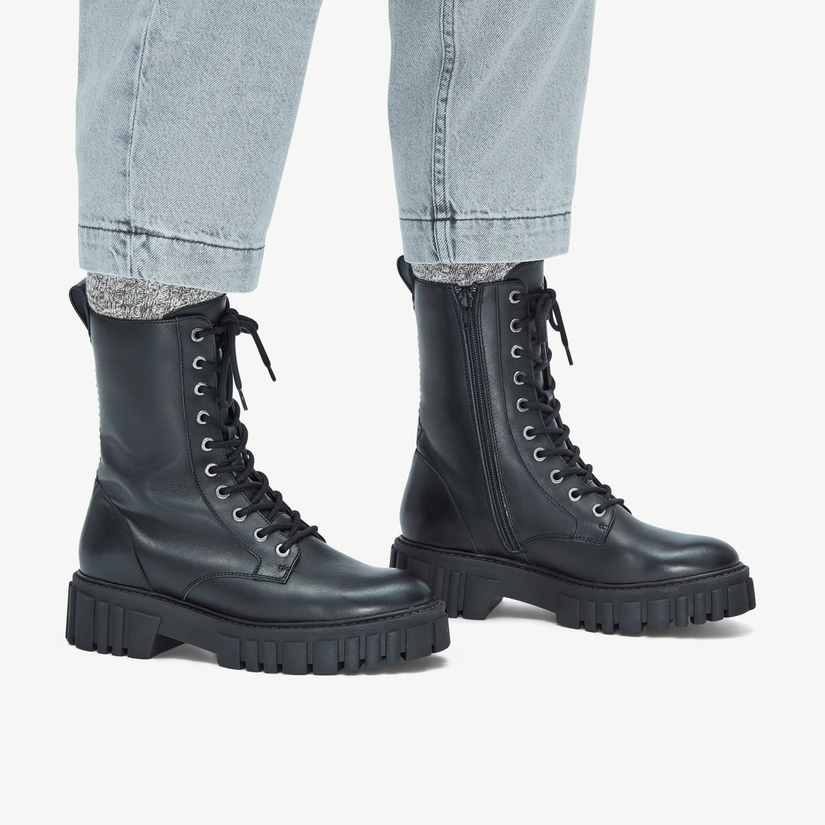 Clarks Page Lace Boot Black Leather