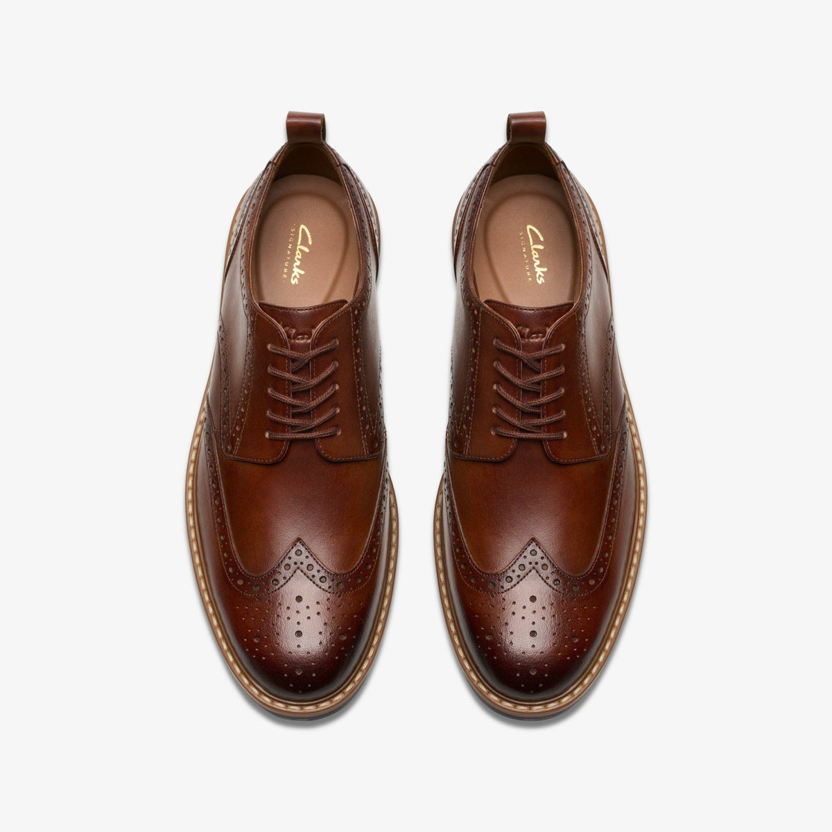Clarks Aldwin Limit Brogue Mid Tan Leather