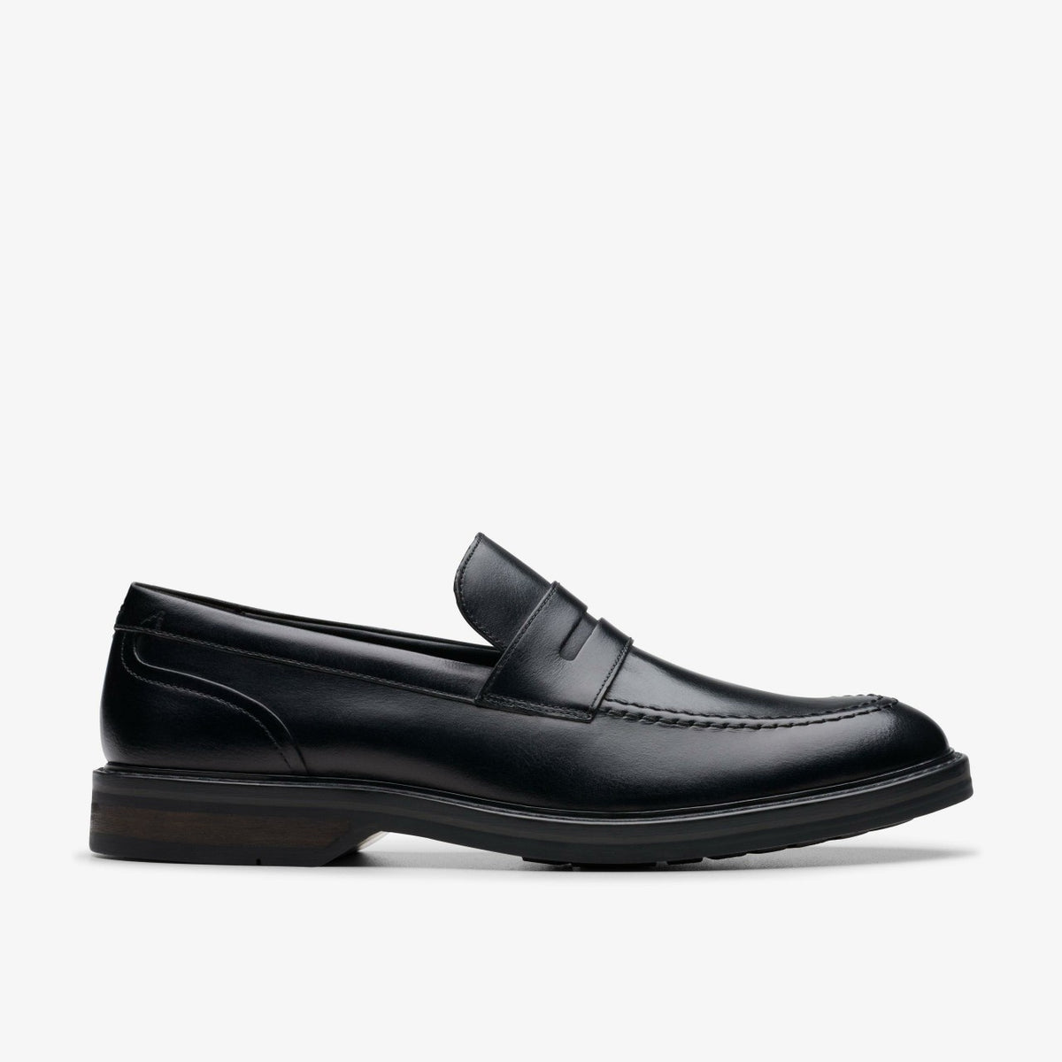 Clarks Aldwin Step Loafer Black Leather