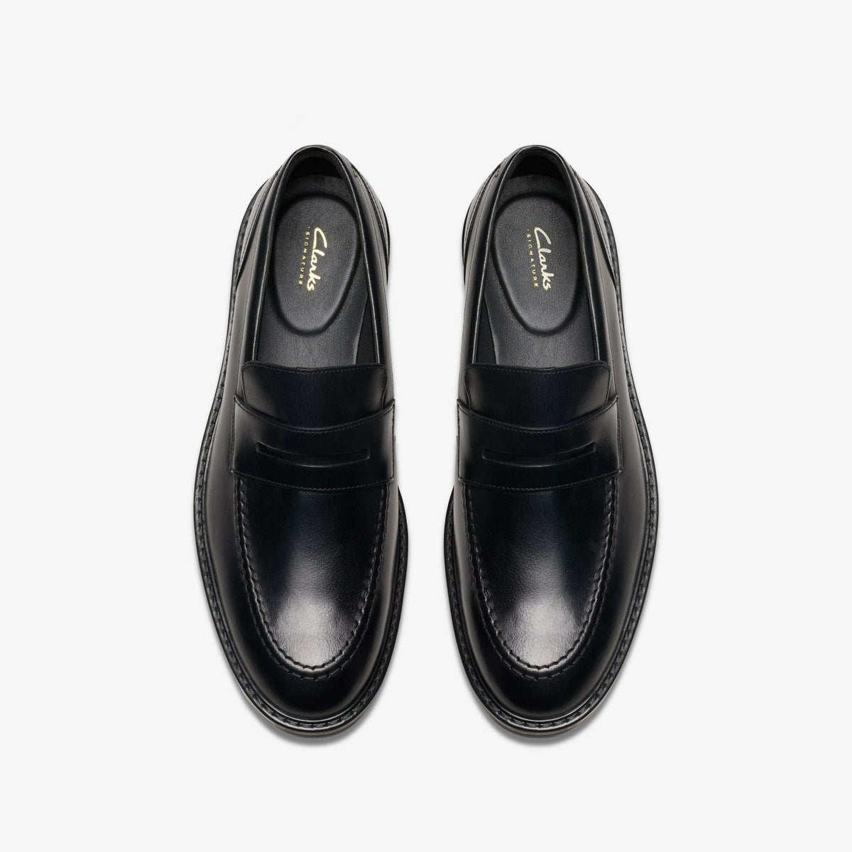 Clarks Aldwin Step Loafer Black Leather