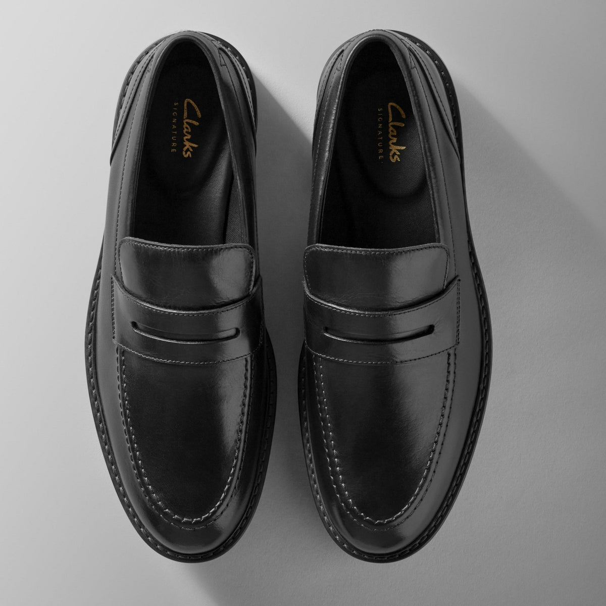 Clarks Aldwin Step Loafer Black Leather