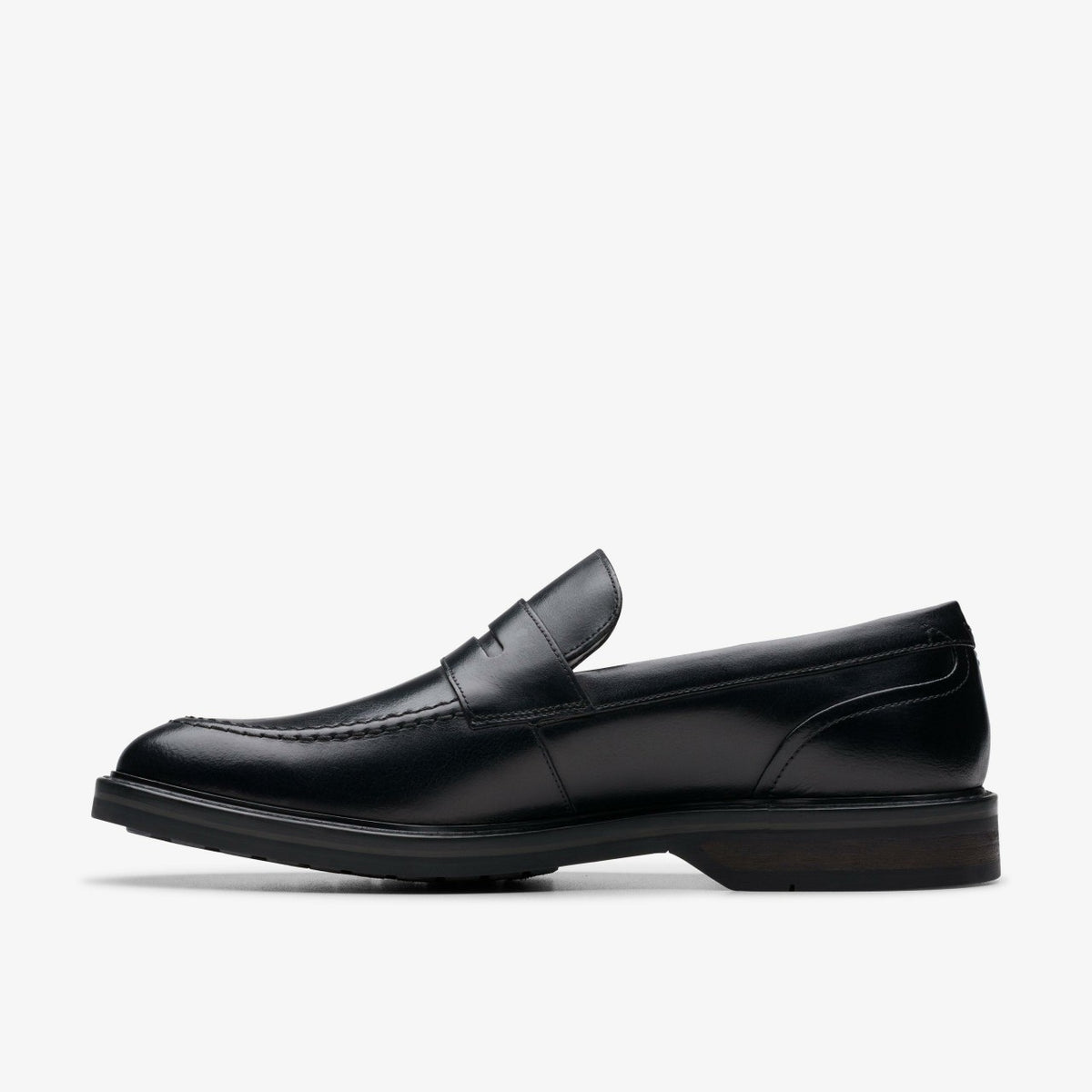 Clarks Aldwin Step Loafer Black Leather