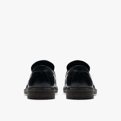Clarks Aldwin Step Loafer Black Leather