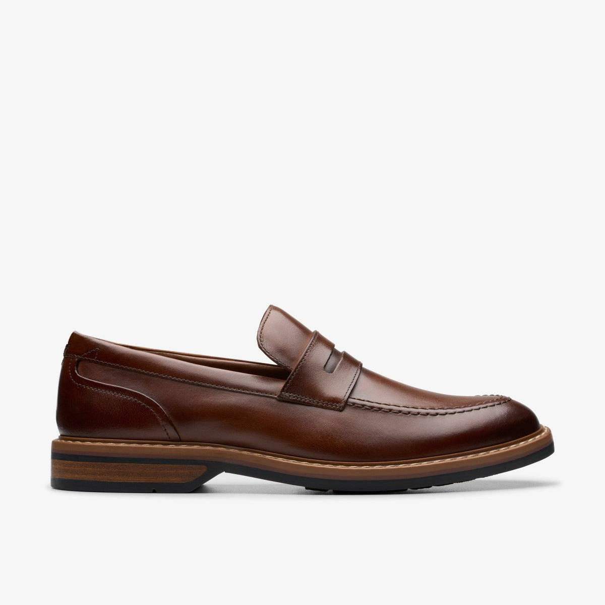 Clarks Aldwin Step Loafer Mid Tan Leather