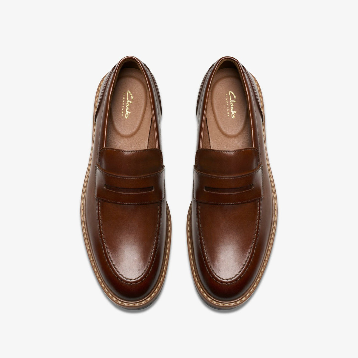 Clarks Aldwin Step Loafer Mid Tan Leather