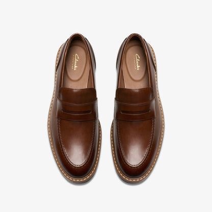 Clarks Aldwin Step Loafer Mid Tan Leather