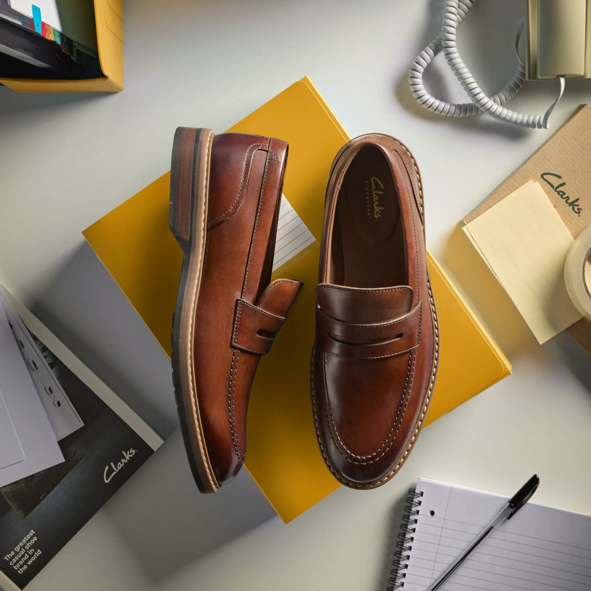 Clarks Aldwin Step Loafer Mid Tan Leather
