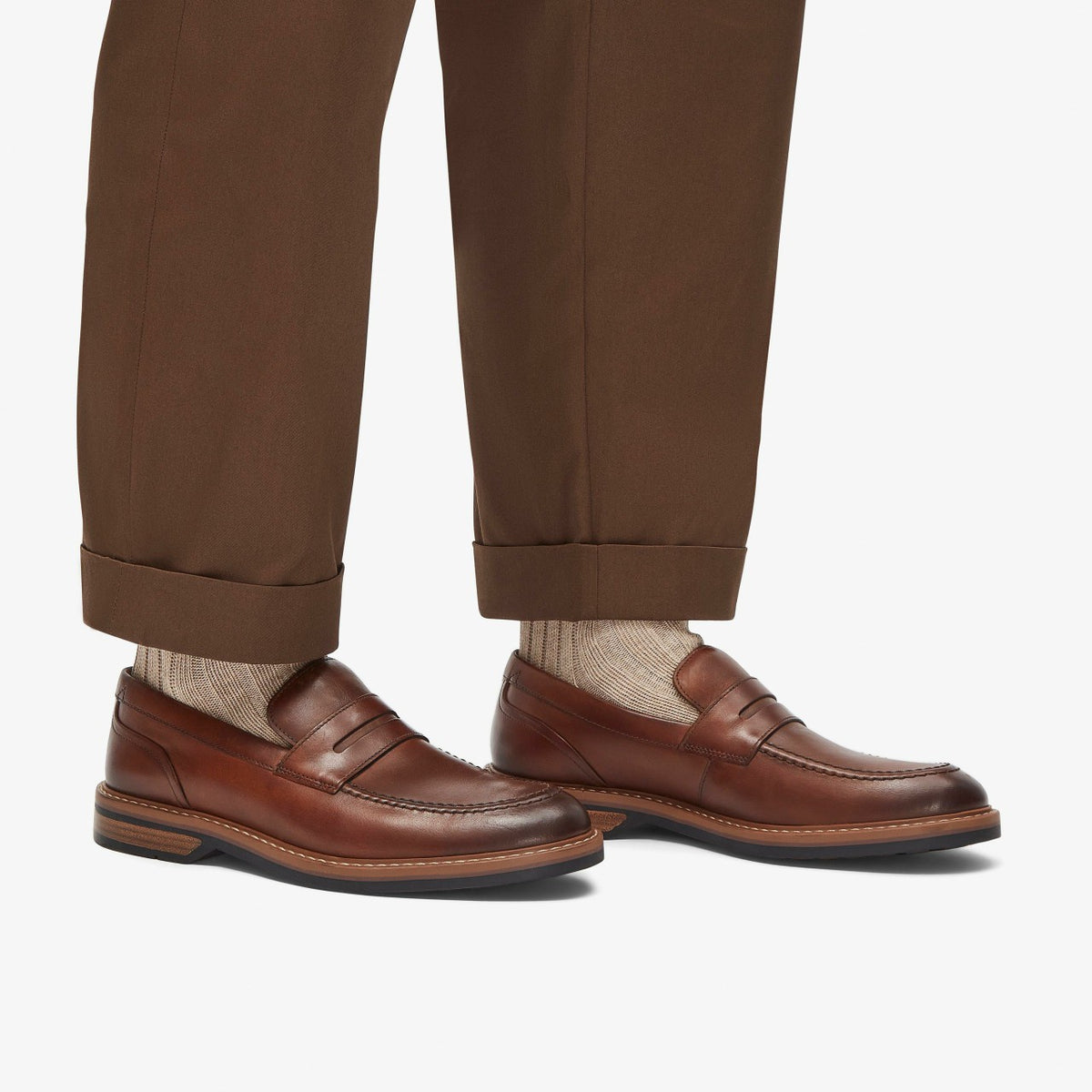 Clarks Aldwin Step Loafer Mid Tan Leather