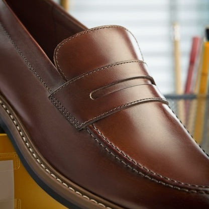 Clarks Aldwin Step Loafer Mid Tan Leather