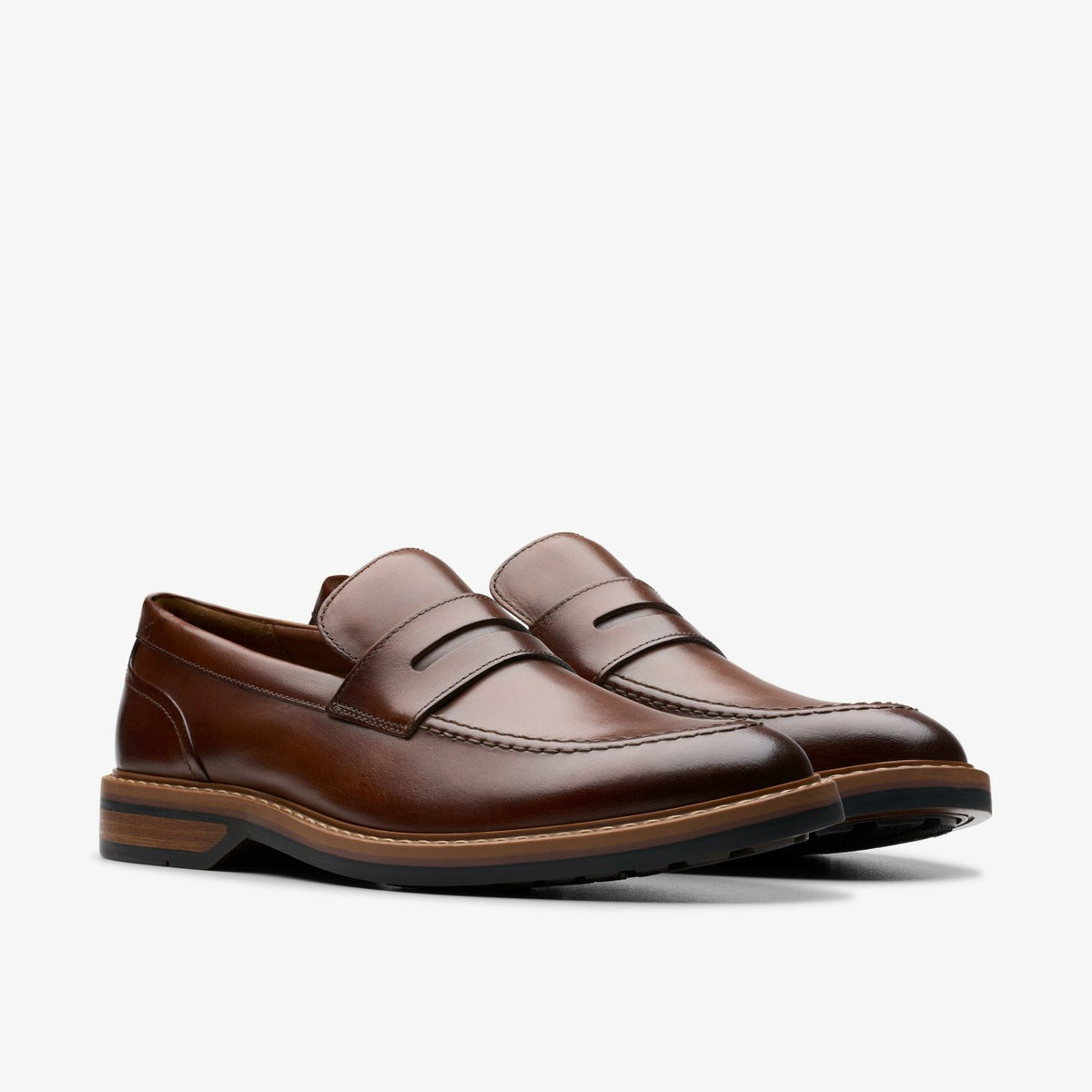 Clarks Aldwin Step Loafer Mid Tan Leather