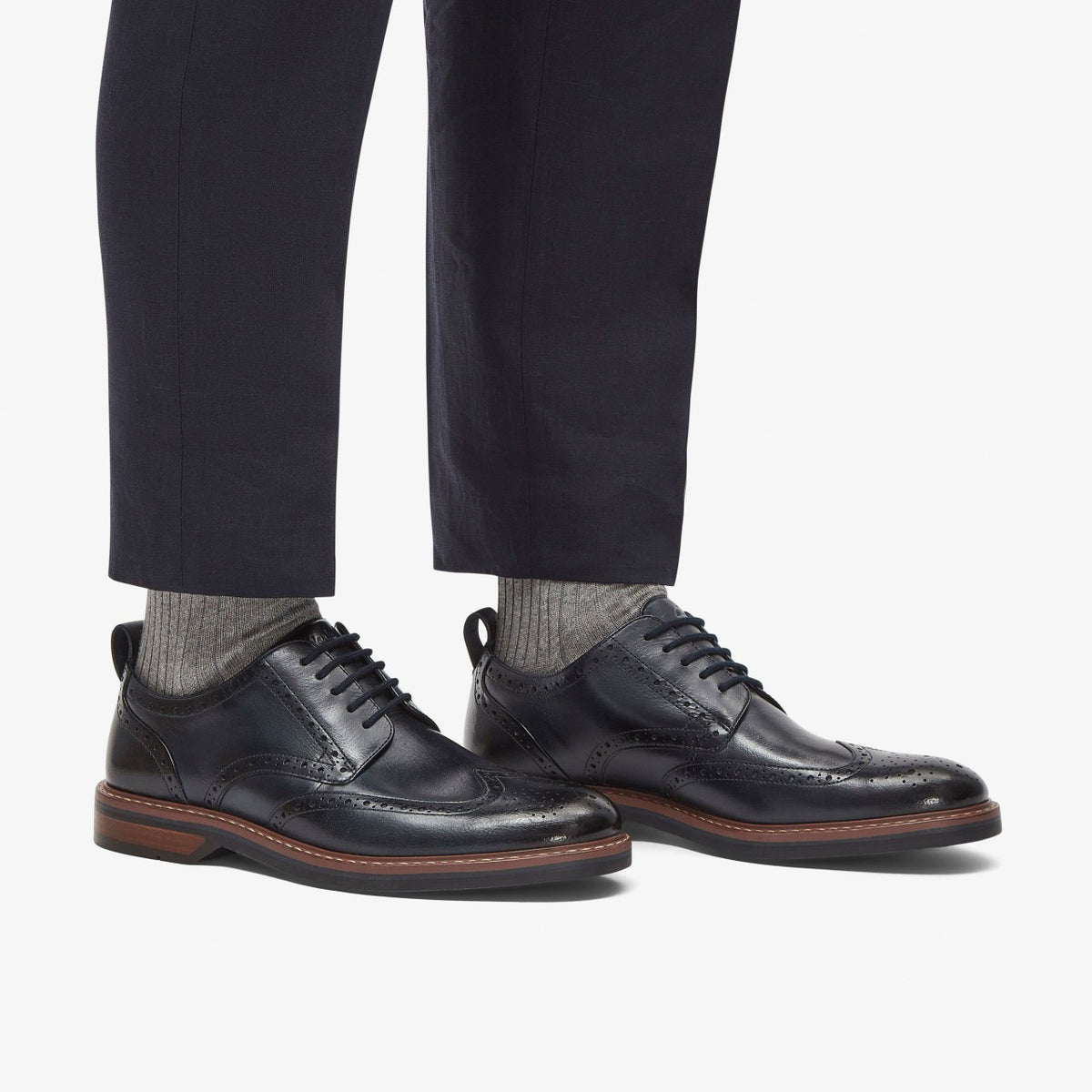 Clarks Aldwin Limit Brogue Navy Leather