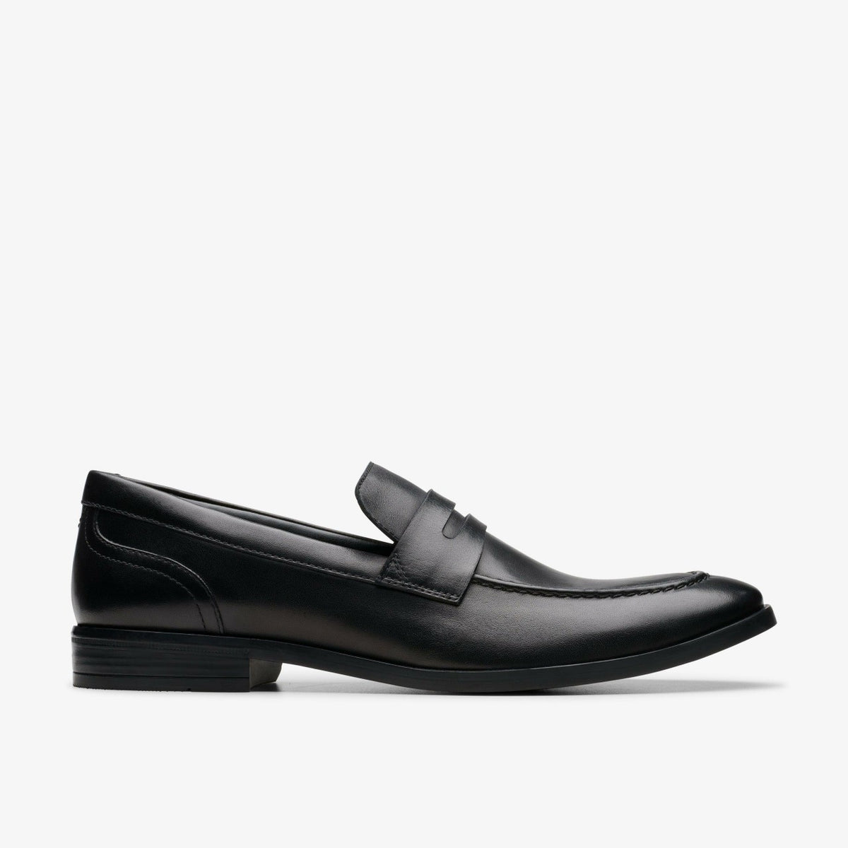 Clarks Brandon Step Loafer Black Leather