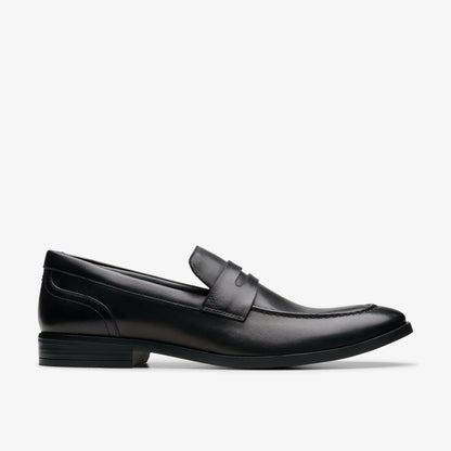Clarks Brandon Step Loafer Black Leather