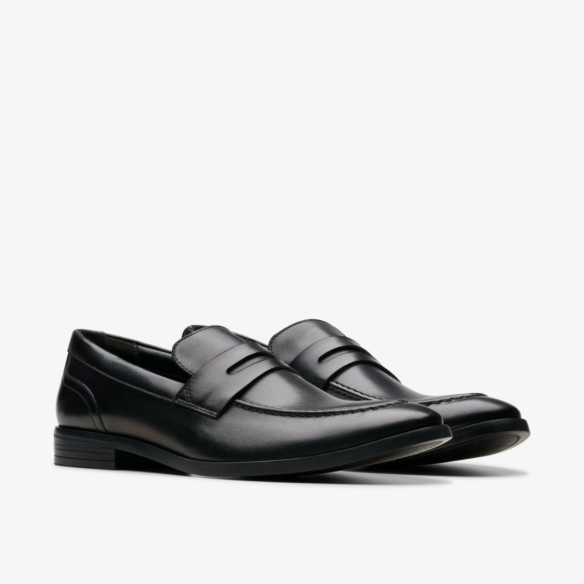 Clarks Brandon Step Loafer Black Leather