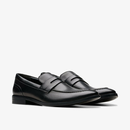 Clarks Brandon Step Loafer Black Leather