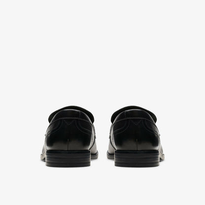 Clarks Brandon Step Loafer Black Leather