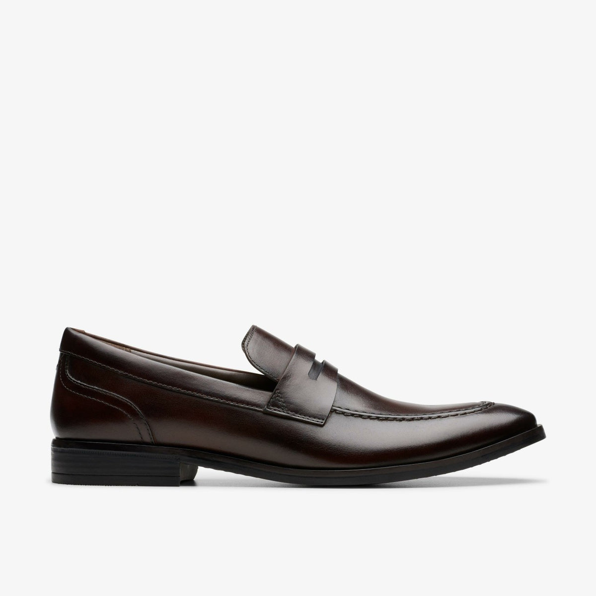 Clarks Brandon Step Loafer Dark Brown Leather