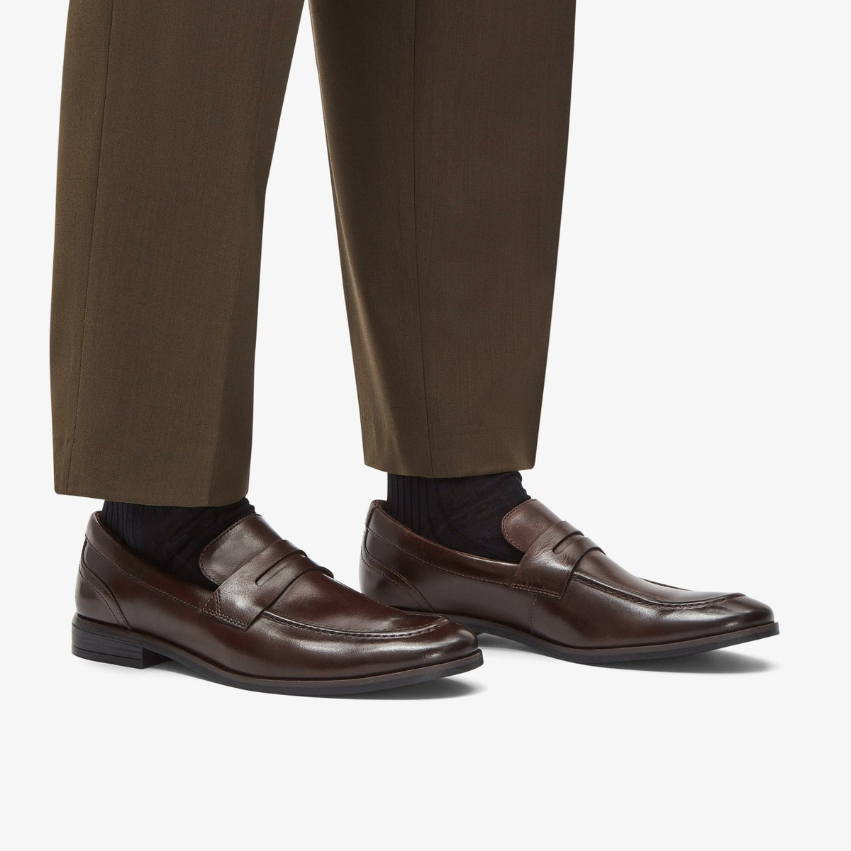 Clarks Brandon Step Loafer Dark Brown Leather