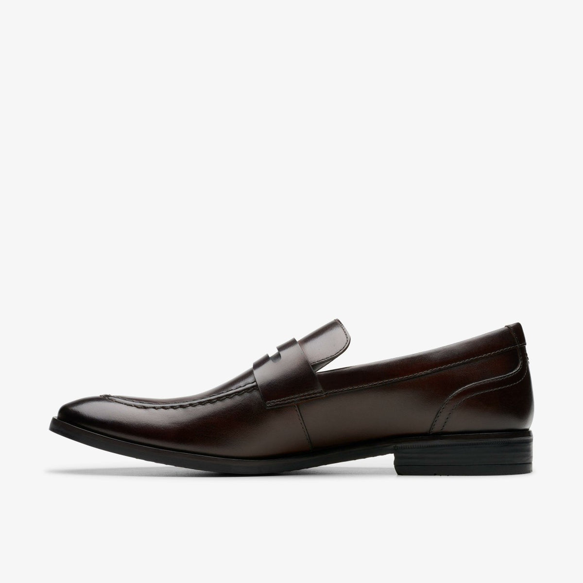 Clarks Brandon Step Loafer Dark Brown Leather