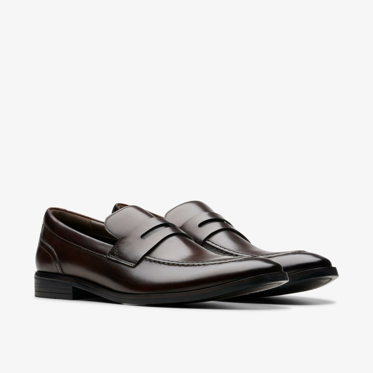 Clarks Brandon Step Loafer Dark Brown Leather