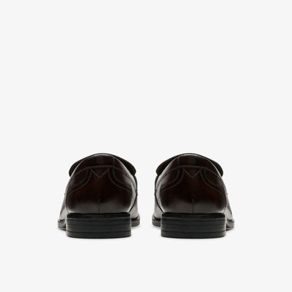 Clarks Brandon Step Loafer Dark Brown Leather