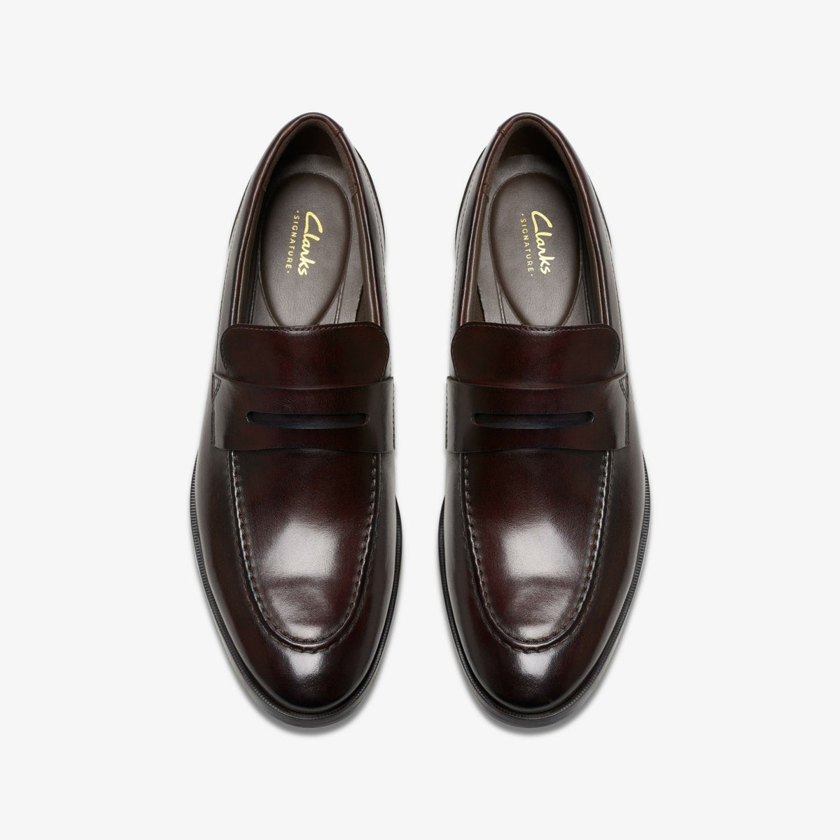 Clarks Brandon Step Loafer Dark Brown Leather