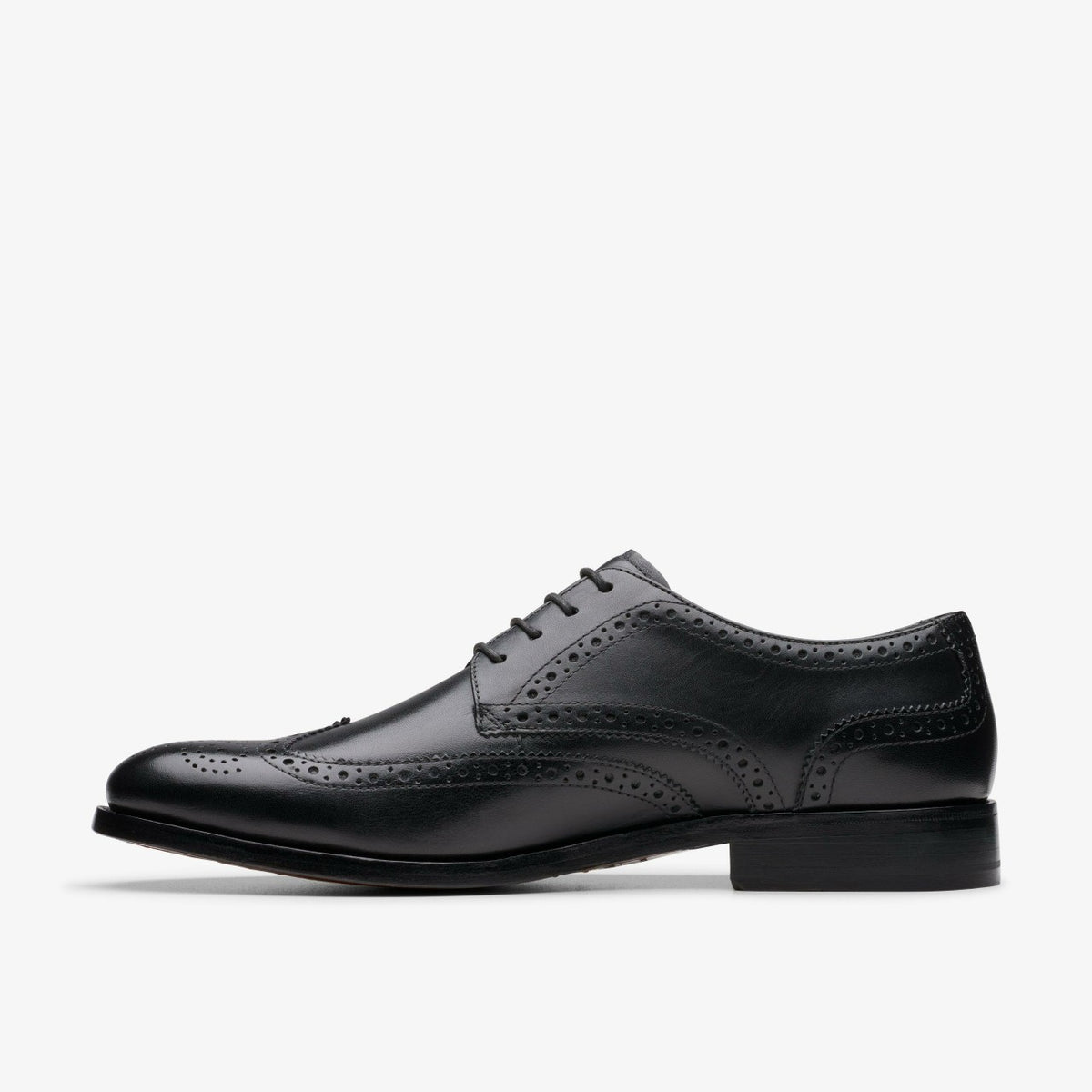 Clarks Craft James Tip Brogue Black Leather