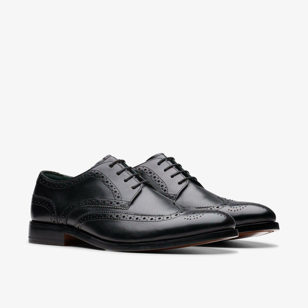 Clarks Craft James Tip Brogue Black Leather