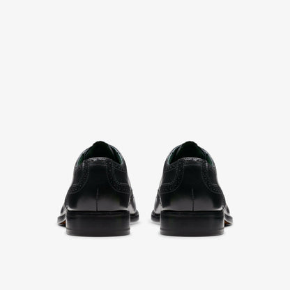 Clarks Craft James Tip Brogue Black Leather