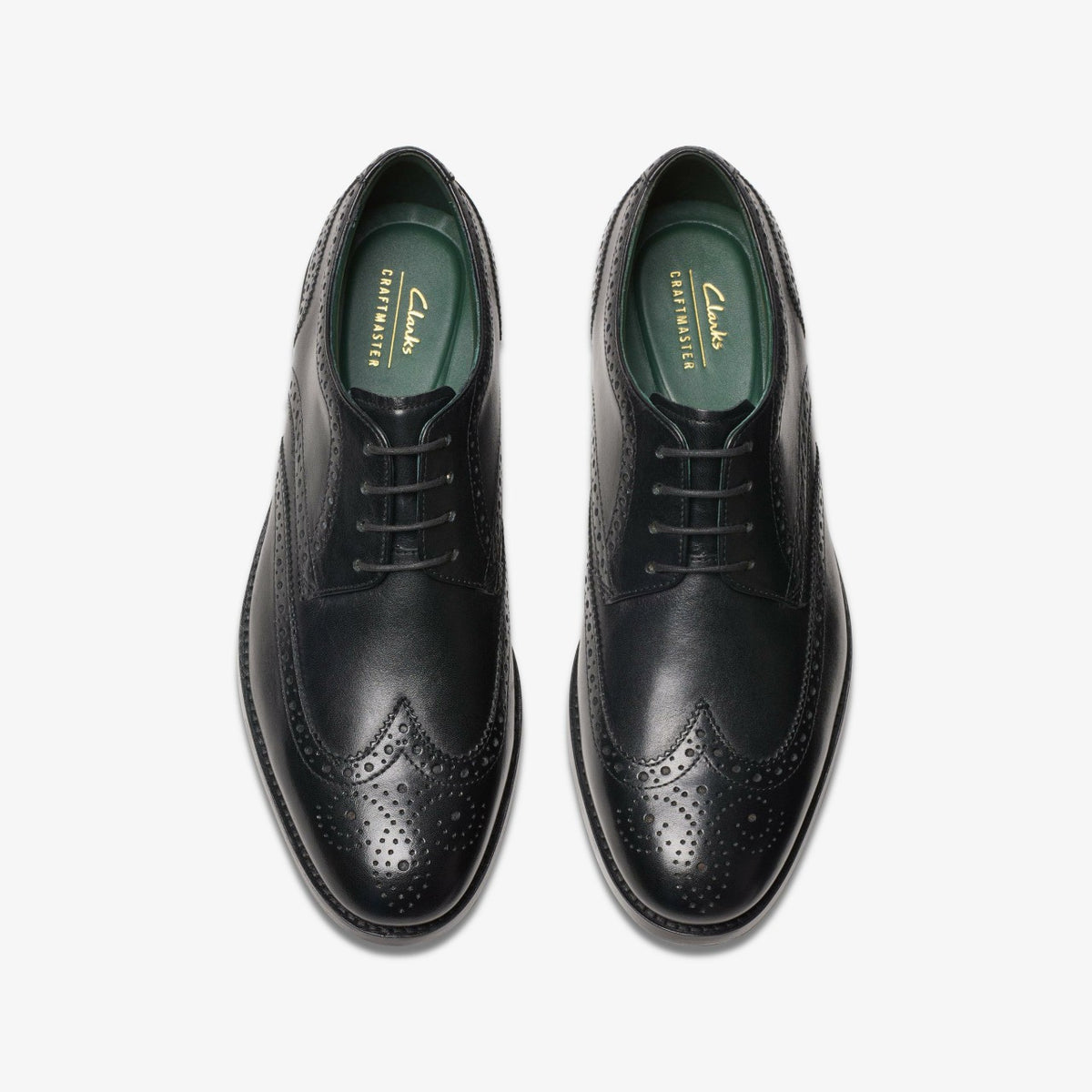 Clarks Craft James Tip Brogue Black Leather