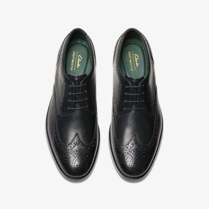 Clarks Craft James Tip Brogue Black Leather