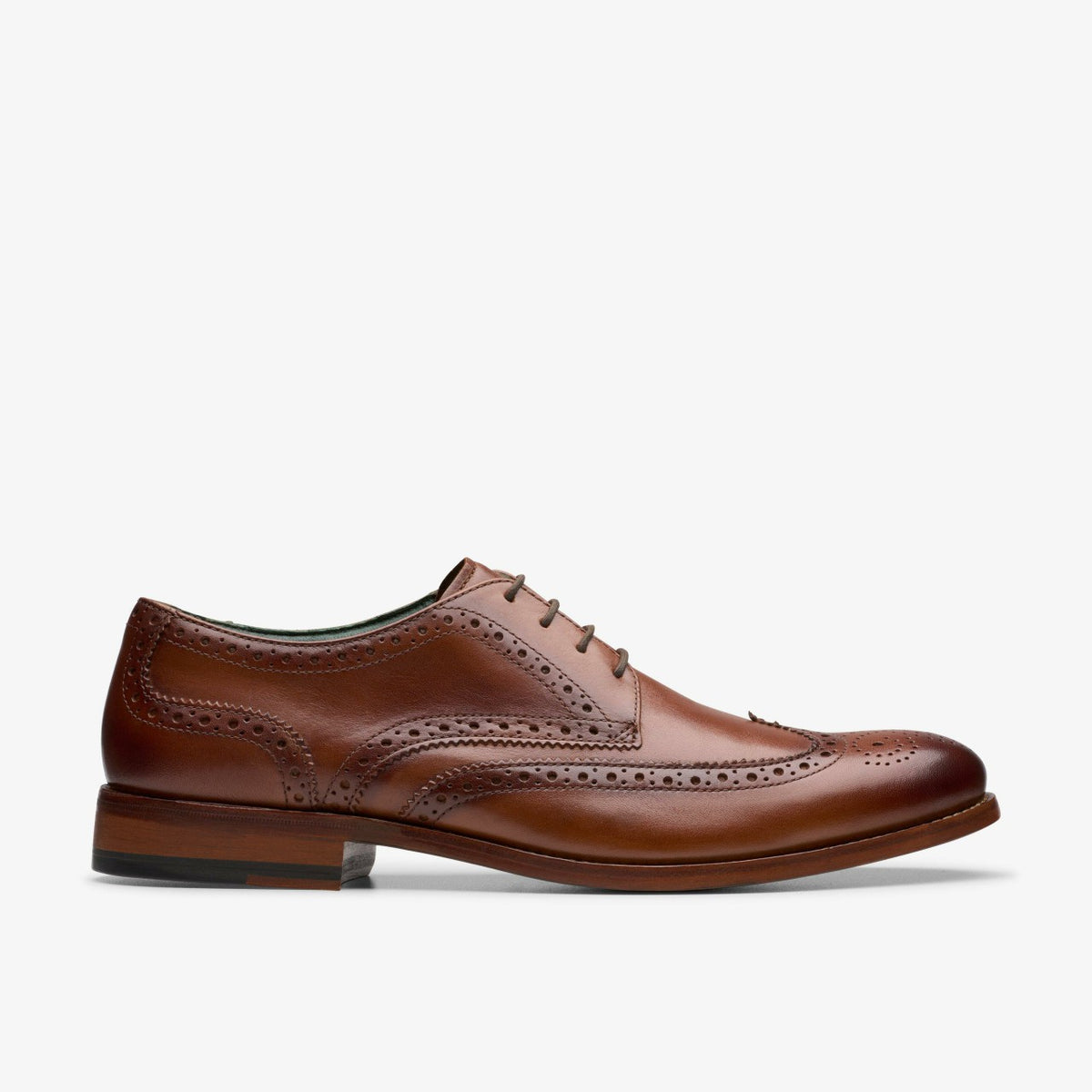 Clarks Craft James Tip Brogue Mid Tan Leather
