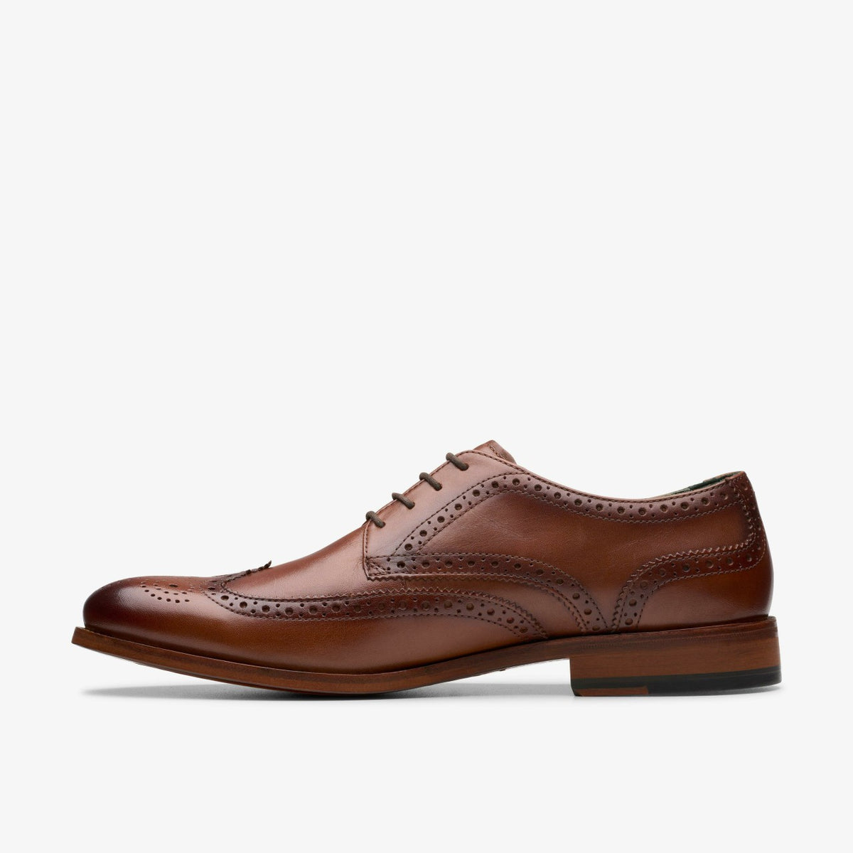 Clarks Craft James Tip Brogue Mid Tan Leather