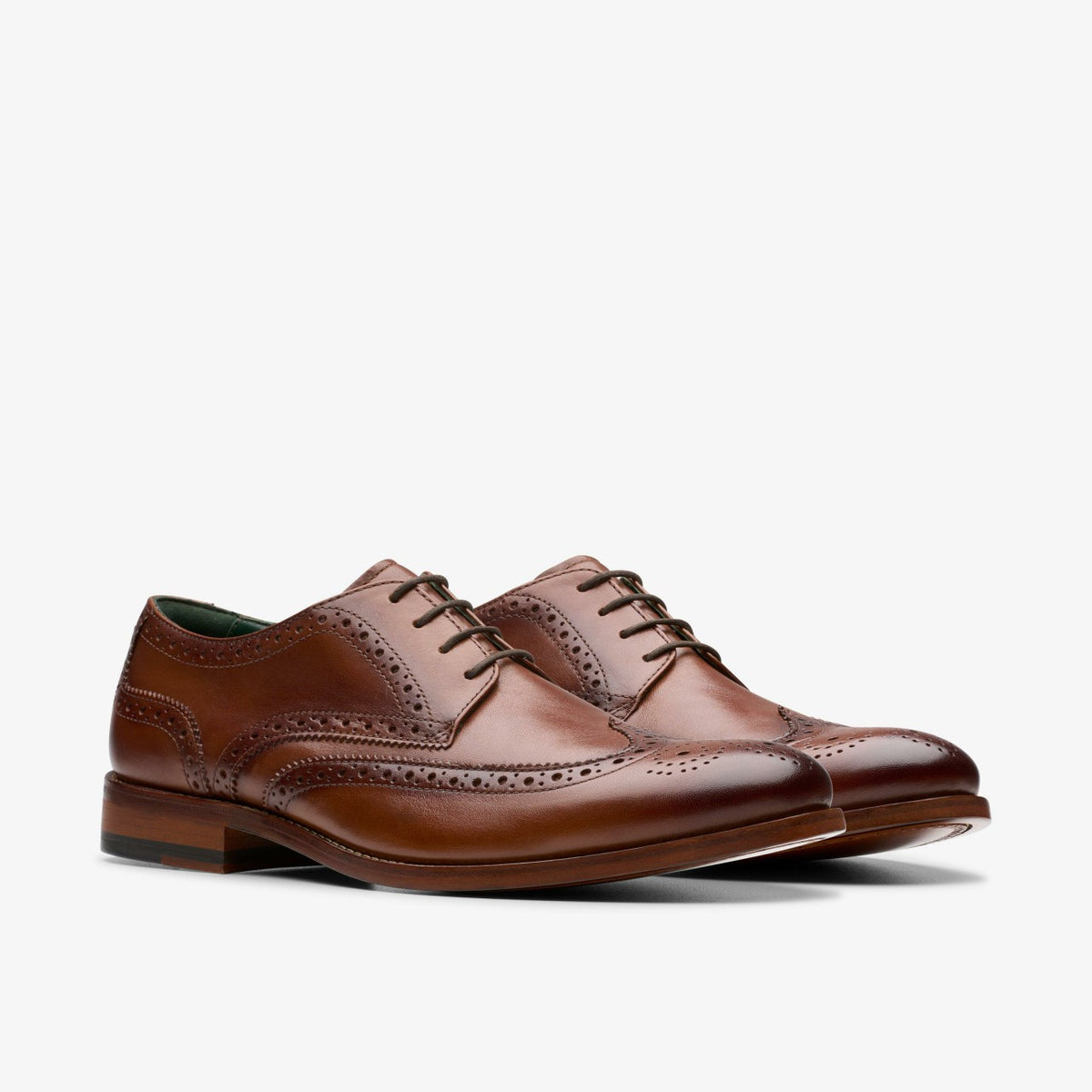 Clarks Craft James Tip Brogue Mid Tan Leather